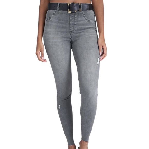 SPANX Jeans Womens Size XS‎ Ankle Skinny Distressed Vintage Grey Jeggings - Picture 4 of 6